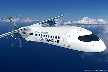Bezemisyjny samolot na wodór ZEROe Turboprop; Fot. Airbus