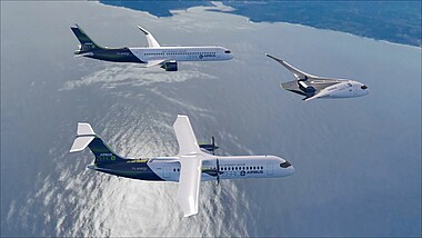 Bezemisyjne samoloty na wodór ZEROe; Fot. Airbus