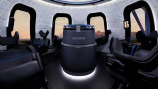 Ergnomiczna i bezpieczne kapsuła Blue Origin: New Shepard